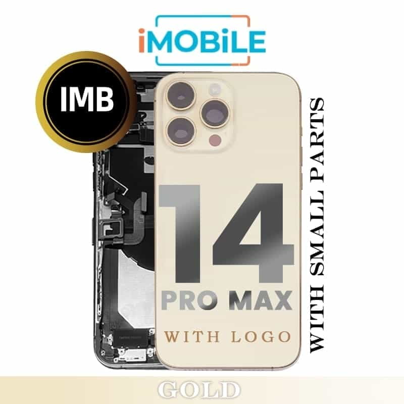 iPhone 14 Pro Max Compatible Back Housing With Small Parts [IMB] [Gold]