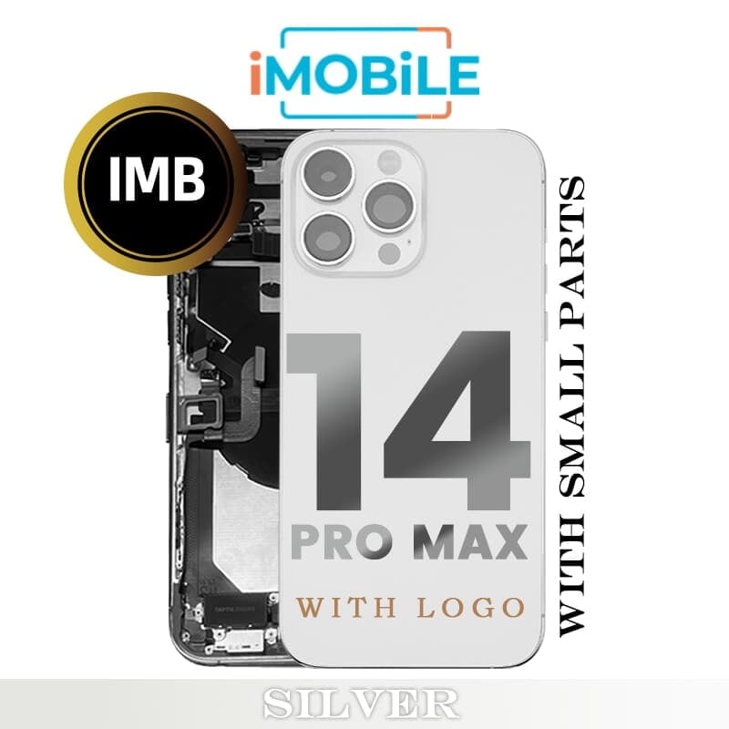 iPhone 14 Pro Max Compatible Back Housing With Small Parts [IMB] [Silver]