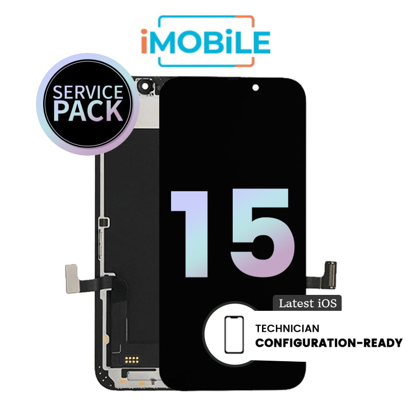 iPhone 15 (6.1 Inch) Compatible LCD (Soft OLED) Touch Digitizer Screen [Service Pack]