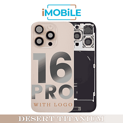 iPhone 16 Pro Compatible Back Cover Glass Assembly with MagSafe and Wireless [Desert Titanium]