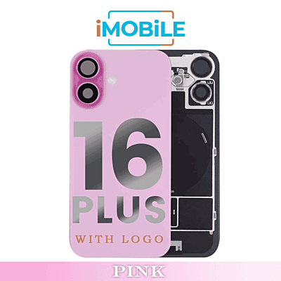 iPhone 16 Plus Compatible Back Cover Glass Assembly with MagSafe and Wireless [Pink]