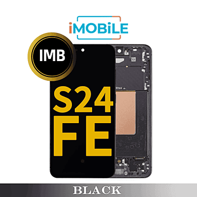 Samsung Galaxy S24 FE (S721) (Soft OLED) LCD and Toush Digitizer Screem with Frame [IMB] [Black]