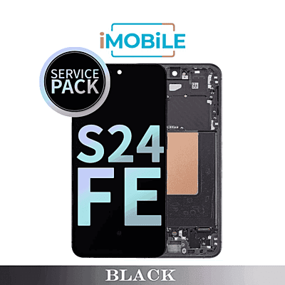 Samsung Galaxy S24 FE (S721) (Soft OLED) LCD and Toush Digitizer Screem with Frame [Service Pack] [BIack] GH82-35850A