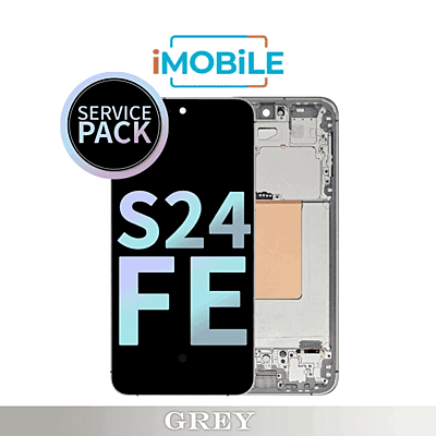 Samsung Galaxy S24 FE (S721) (Soft OLED) LCD and Toush Digitizer Screem with Frame [Service Pack] [Grey] GH82-35850A