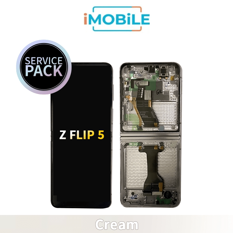 Samsung Galaxy Z Flip 5 5G (F731) Main LCD Digitizer Screen [Service Pack] [Cream] GH82-31827B