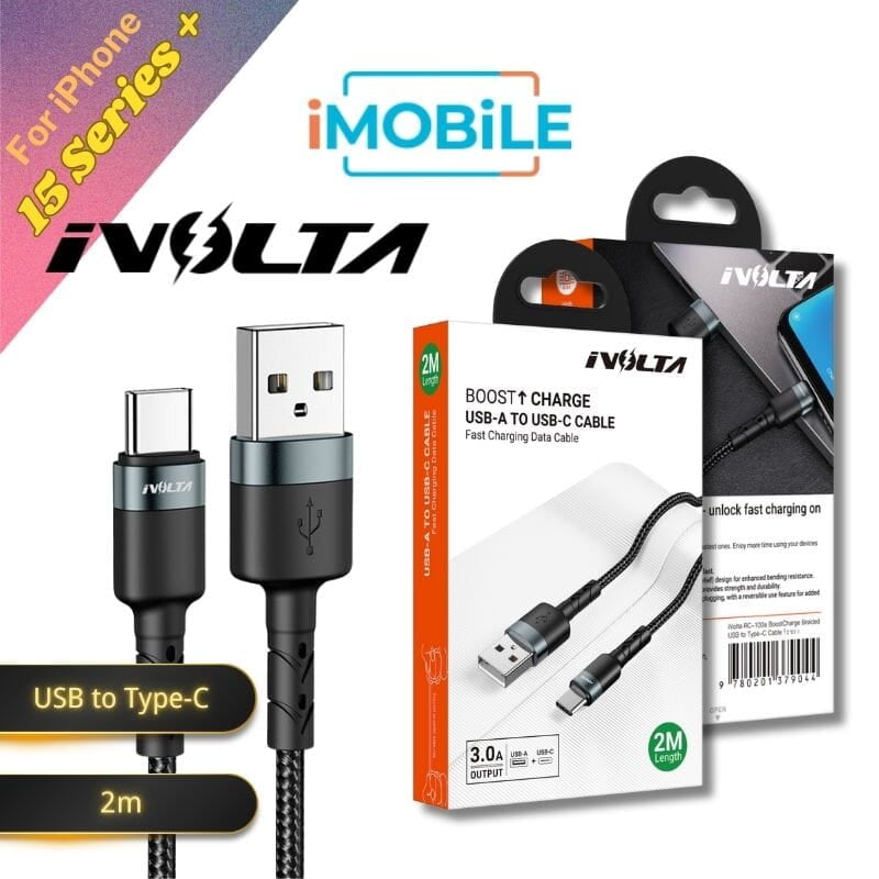 iVolta [RC-101a] BoostCharge 2m Braided USB to Type-C Cable