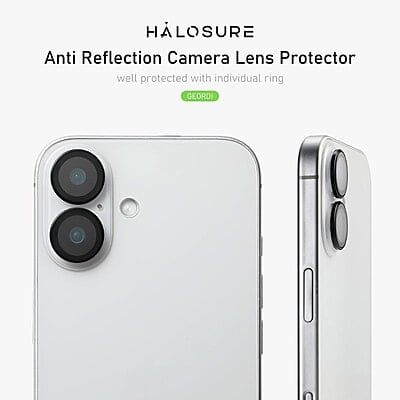 Halosure Geordi Rear Camera Lens Armour Protector (Anti-Reflection), iPhone 16 / 16 Plus