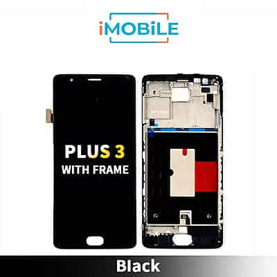 One Plus 3 LCD and Touch Assembly with Frame [Black]