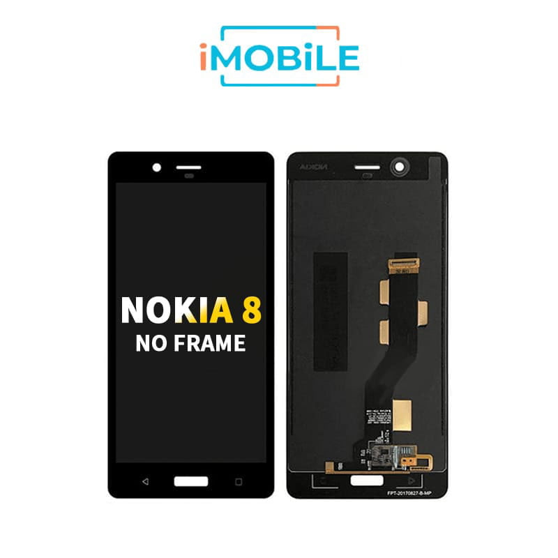 Nokia 8 Compatible LCD Touch Digitizer Screen Black No Frame