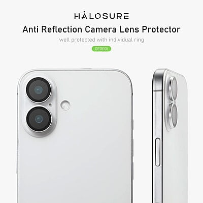 Halosure Geordi Rear Camera Lens Armour Protector (Anti-Reflection), iPhone 16 / 16 Plus