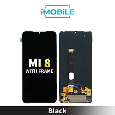 Xiaomi Mi 8 Compatible LCD Touch Digitizer Screen [Black] with Frame