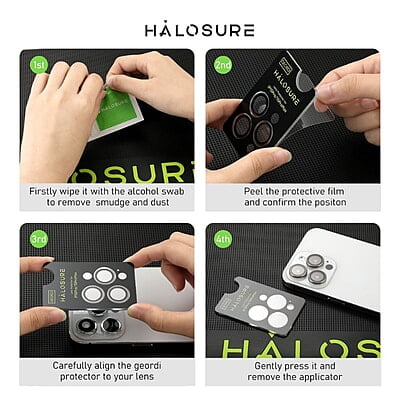 Halosure Geordi Rear Camera Lens Armour Protector (Anti-Reflection), iPhone 16 / 16 Plus