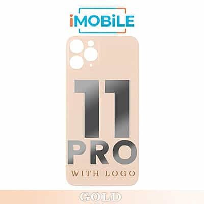 iPhone 11 Pro Compatible Back Cover Glass Big Camera Hole [Gold]