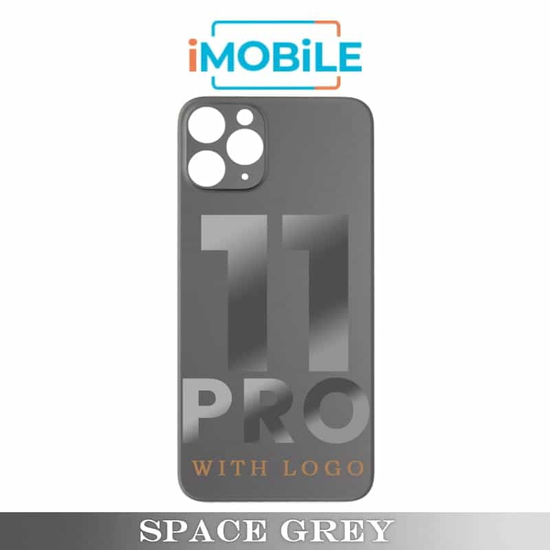 iPhone 11 Pro Compatible Back Cover Glass Big Camera Hole [Space Grey]