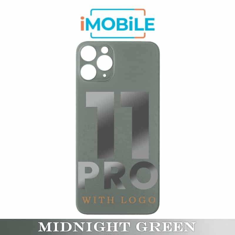 iPhone 11 Pro Compatible Back Cover Glass Big Camera Hole [Midnight Green]