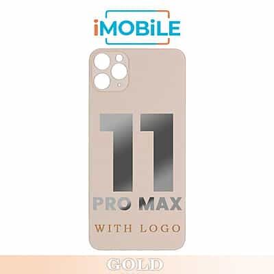 iPhone 11 Pro Max Compatible Back Cover Glass with Big Camera Hole [Gold]