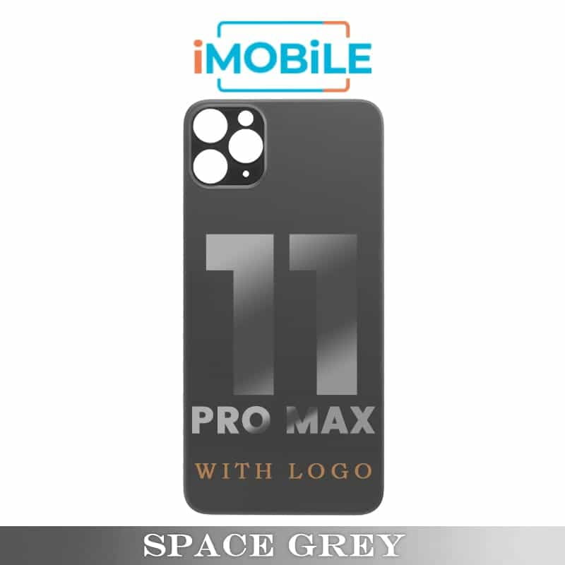 iPhone 11 Pro Max Compatible Back Cover Glass with Big Camera Hole [Space Grey]