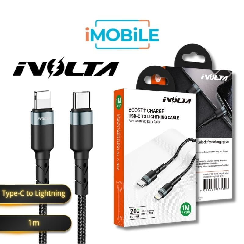 iVolta [RC-102i] BoostCharge 1m Braided Type-C to Lightning Cable