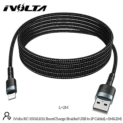 iVolta [RC-101i] BoostCharge 2m Braided USB to Lightning Cable