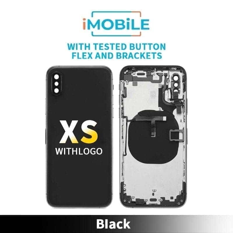 iPhone XS Compatible Back Housing [With Tested Button Flex And Brackets] [Space Grey]