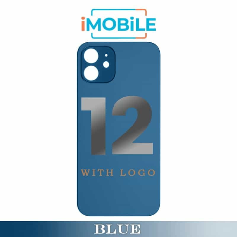 iPhone 12 Compatible Back Cover Glass with Big Camera Hole [Blue]