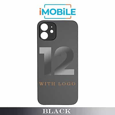 iPhone 12 Compatible Back Cover Glass with Big Camera Hole [Black]