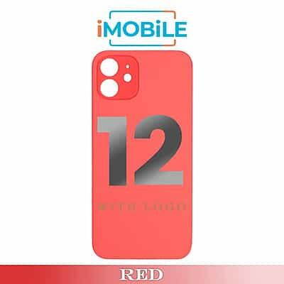 iPhone 12 Compatible Back Cover Glass with Big Camera Hole [Red]