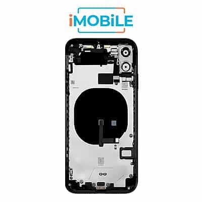 iPhone 11 Compatible Back Housing [with Tested Button Flex and Brackets] [Black]