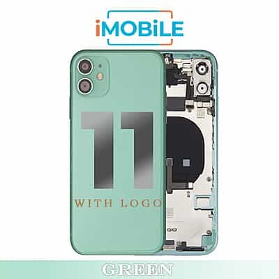 iPhone 11 Compatible Back Housing [with Tested Button Flex and Brackets] [Mint]