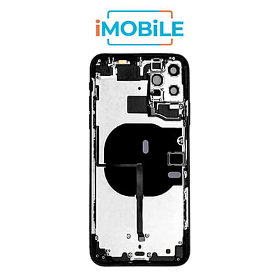 iPhone 11 Pro Max Compatible Back Housing with Tested Button Flex and Brackets [Space Grey]