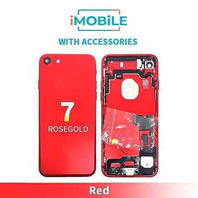 iPhone 7 Compatible Back Housing Full Assembly With Accessories [Red]