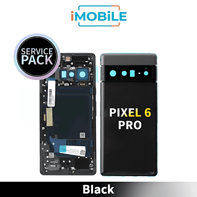 Google Pixel 6 Pro Back Housing [Black] including Wireeless charging pad Service Pack