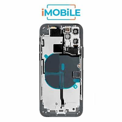 iPhone 11 Pro Compatible Back Housing with Tested Button Flex and Brackets [Space Grey]