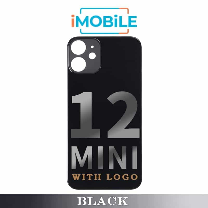 iPhone 12 Mini Compatible Back Cover Glass Big Camera Hole [Black]