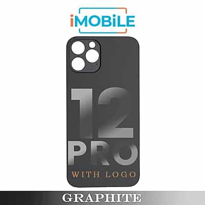 iPhone 12 Pro Compatible Back Cover Glass Big Camera Hole [Black]