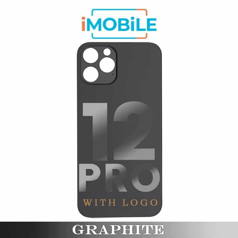 iPhone 12 Pro Compatible Back Cover Glass Big Camera Hole [Black]