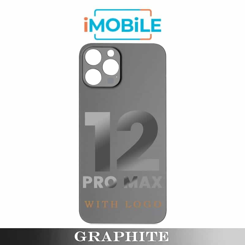 iPhone 12 Pro Max Compatible Back Cover Glass Big Camera Hole [Black]