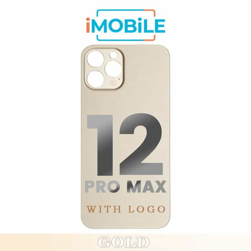 iPhone 12 Pro Max Compatible Back Cover Glass Big Camera Hole [Gold]