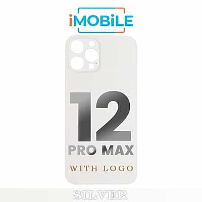 iPhone 12 Pro Max Compatible Back Cover Glass Big Camera Hole [Silver]