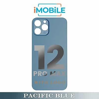 iPhone 12 Pro Max Compatible Back Cover Glass Big Camera Hole [Blue]