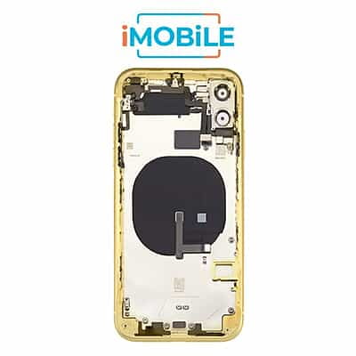 iPhone 11 Compatible Back Housing [with Tested Button Flex and Brackets] [Yellow]