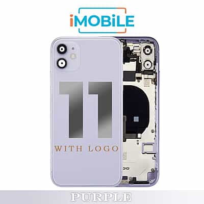 iPhone 11 Compatible Back Housing [with Tested Button Flex and Brackets] [Purple]