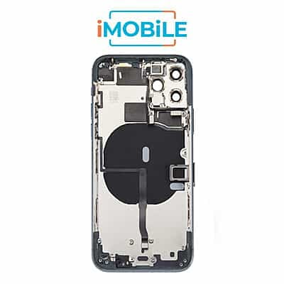 iPhone 11 Pro Compatible Back Housing with Tested Button Flex and Brackets [Midnight Green]