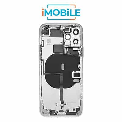 iPhone 11 Pro Compatible Back Housing with Tested Button Flex and Brackets [Silver]