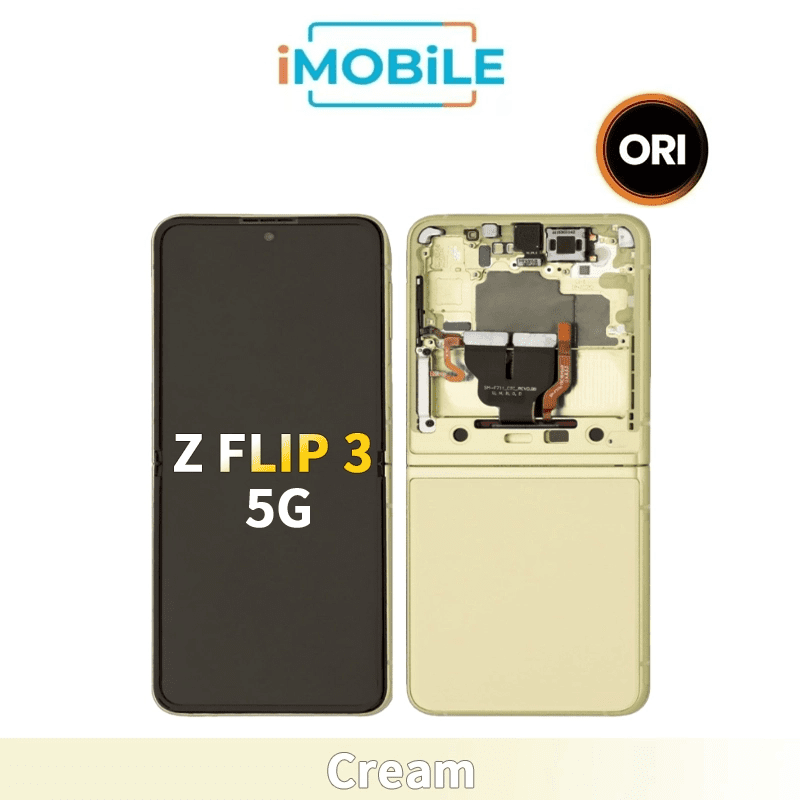 Samsung Galaxy Z Flip 3 5G (F711) (Main) LCD Digitizer Screen [Secondhand Original] [Cream]