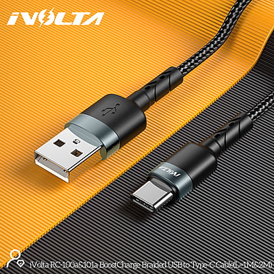 iVolta [RC-101a] BoostCharge 2m Braided USB to Type-C Cable