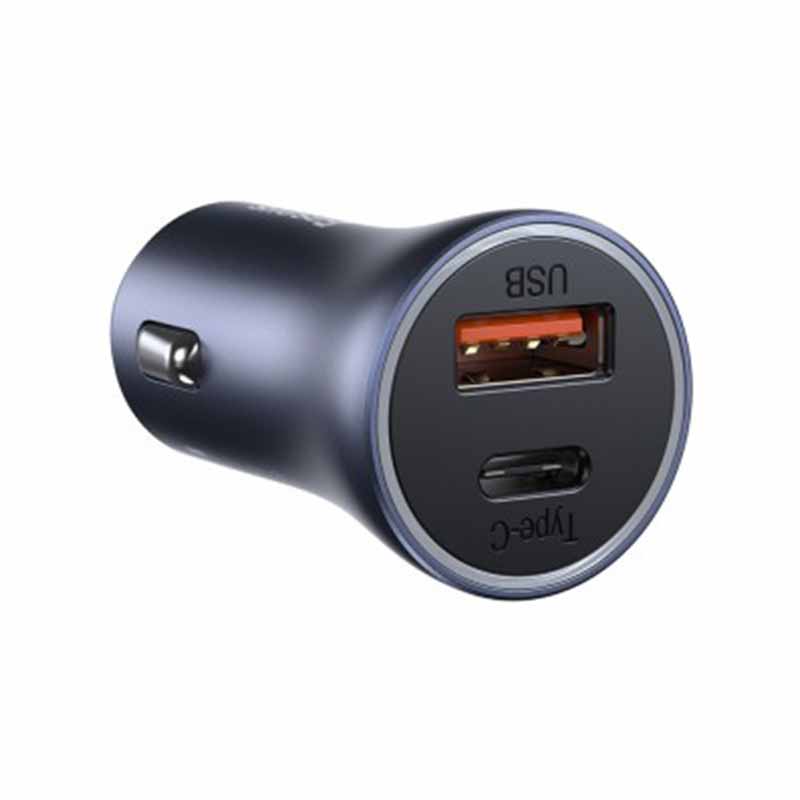 Baseus [CCJD-03] Dual Ports Car Charger, 40W USB-A (QC) + USB-C (PD) -Blue