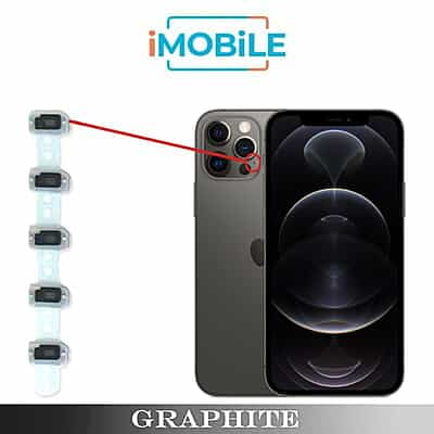 iPhone 12 Pro Compatible Rear Camera Microphone Mesh (x5 Each Set) [Graphite]