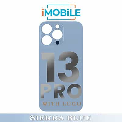 iPhone 13 Pro Compatible Back Cover Glass with Big Camera Hole [Sierra Blue]