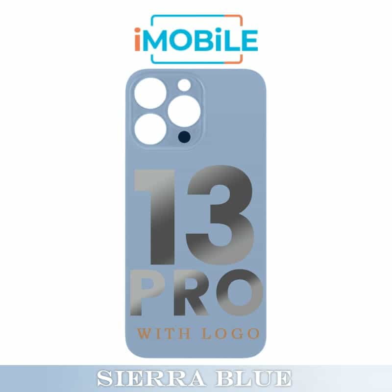 iPhone 13 Pro Compatible Back Cover Glass with Big Camera Hole [Sierra Blue]